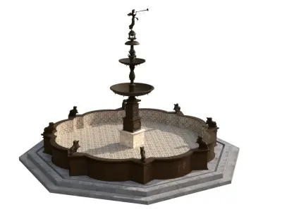 Pileta de la Plaza Mayor de Lima - Low Poly Low-poly 3D model