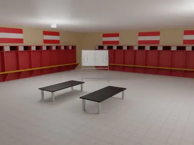 Austria Football Stadium and Interiors Low-poly 3D model