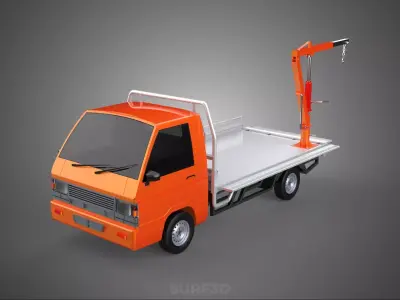 SHIPMENT FOLDABLE HYDRAULIC LIFT JIB CRANE DROPSIDE PICKUP TRUCK 3D model