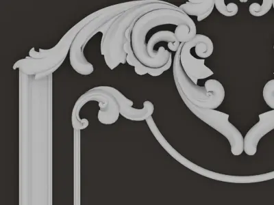 ornament frame with three diffrent material  3D model