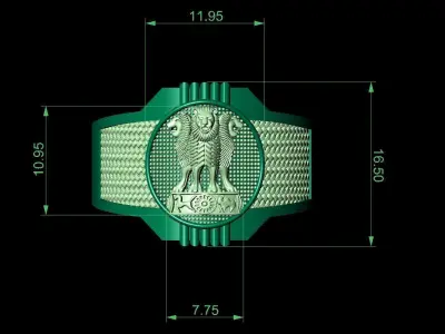 Indian Ashoka Ring 3D print model