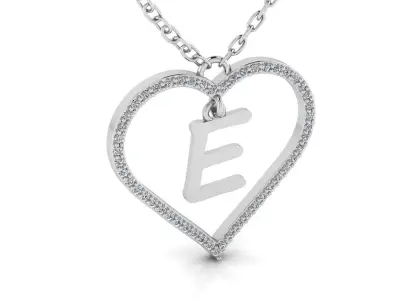 Jewelry Diamond Alphabet Pendant E 3D print model