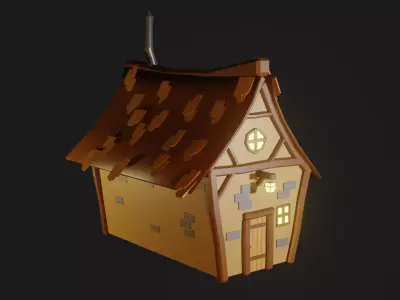 Low Poly Cottage house Free low-poly 3D model