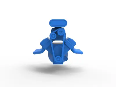 Engine V8 for mud dragster Scale 1 to 25 3D print model