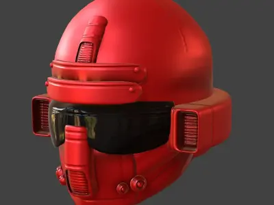 Helmet plastic mask ball shaped Low-poly 3D model Low-poly 3D model
