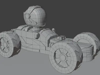 racing car Low-poly 3D model