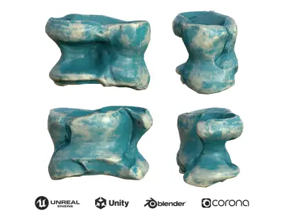 Asyq Blue Bone Low-poly 3D model