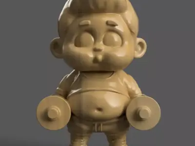 Cute Gym Baby 3D Model STL File for Fun Decoration 3D print model