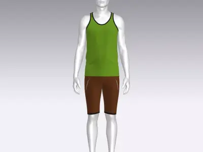 Sport Suit Low-poly 3D model 7