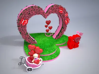 Valentines Mall Decoration 3D model