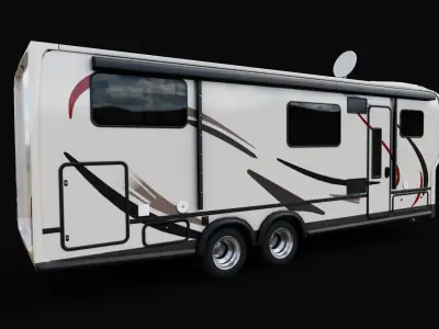 Motorhome Trailer RV Low-poly 3D model
