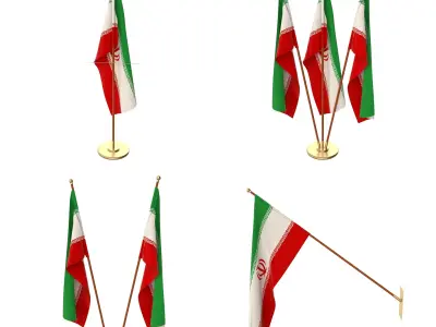 Iran Flag Pack 3D model