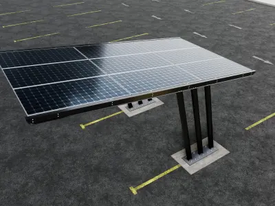 TRIPLE L TYPE MODERN SOLAR CARPORT TYPE-15 3D model
