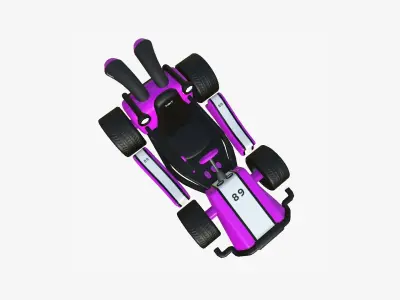 Cartoon Kart I05 Pink - Vehicle Racing Design Low-poly 3D model