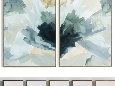 Plaster Two Photo Frame 247 Low-poly 3D model