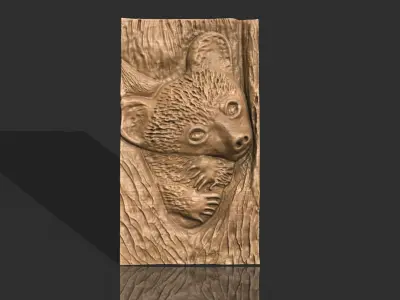 BEAR SCULPTURE BOARD CNC 3D PRINTING 3D print model