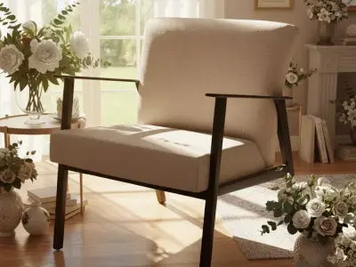 Modern Fabric Armchair- Low-Poly-HQ Low-poly 3D model