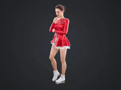 Figure Skater Low-poly 3D model