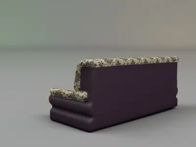 3 sit Pattern sofa - flower 3D model