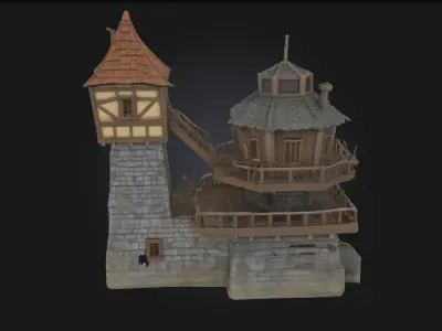 Medieval Watchtower Model  Sentinel of the Old Kingdom 3D model