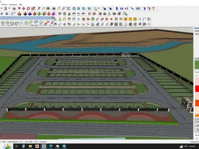 Modern Parking Lot - High-Quality 3D Model 3D model