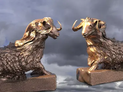 Sheep Statue mirrored 2  3D model