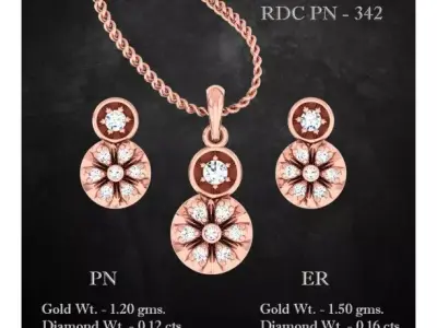 Pendant Earrings combo - 342 3D print model