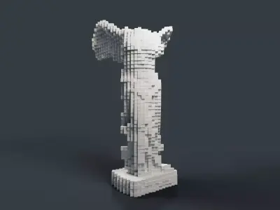 Victory Goddess War Goddess Sculpture Carving Ornament Mosaic 3D model