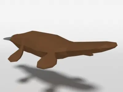 Low Poly Cartoon Platypus Low-poly 3D model
