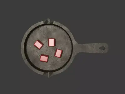 Cast Iron Skillet Tabletop Wax Warmer Free low-poly 3D model