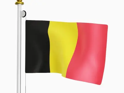Flag of the Belgium Low-poly 3D model