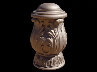 Carved cone Low-poly 3D model