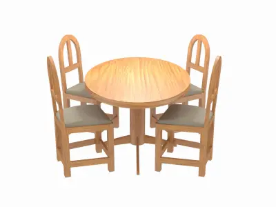 Wooden Coffee Table Set 3D model