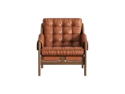 Four Hands Halston Chair with Ottoman 3D model