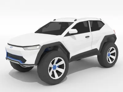 Generic low-poly SUV concept car Low-poly 3D model