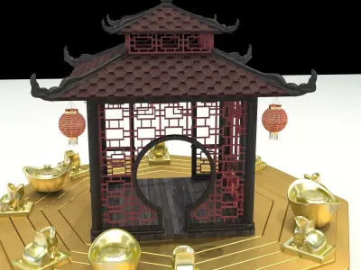 Chinese  pavilion 3D model
