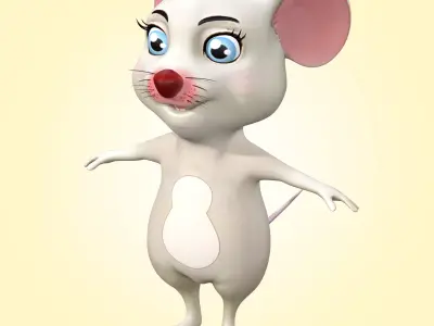 Cartoon Mouse Low-poly 3D model purchase