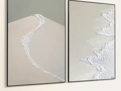 Plaster Two Photo Frame 321 Low-poly 3D model