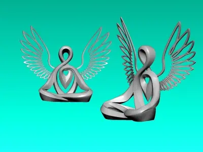 Winged figure - Decor - 3D print 3D print model