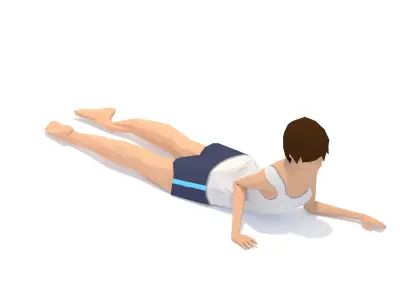 UpWard Facing Dog Yoga Exercise Woman Animation Low-poly 3D model