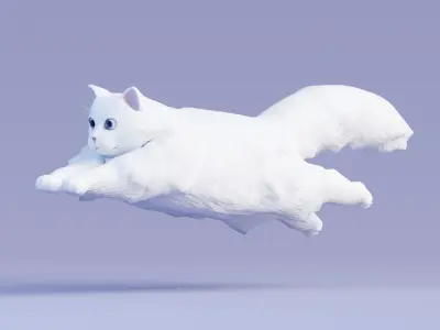 Lowpoly - Stylized cats - Persian Cat Low-poly 3D model