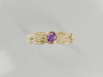 Twilight Vine Amethyst Ring - 3D Free print ready Free 3D print model