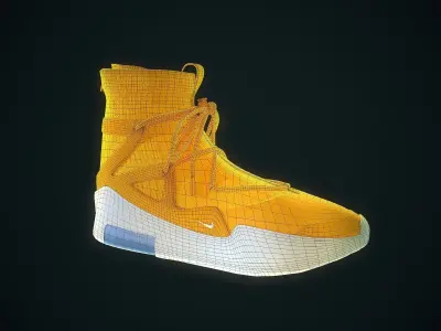  Nike Air Fear of God Amarillo Low-poly 3D model