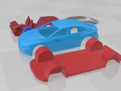 Audi A6 Sportback e-tron 2025 - Separate Parts STL Model 3D print model