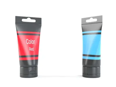 Acrylic Paint Pot Colors 3D model