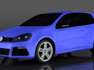 Volkswagen Golf R mk VI Low-poly 3D model