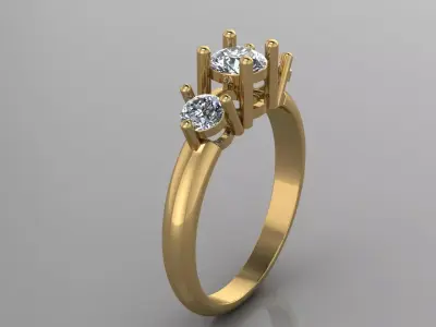 Diamond Woman Wedding Ring 3D print model