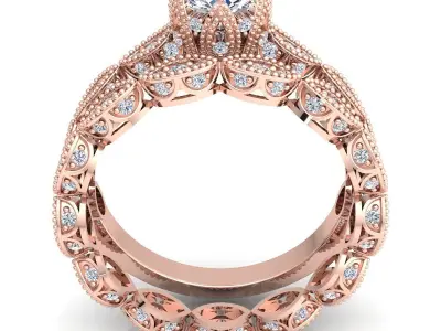 Aarna Luxury Couple Set Ring 37 3D print model