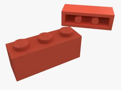 Lego Bricks 1x3 - 1x16 3D model