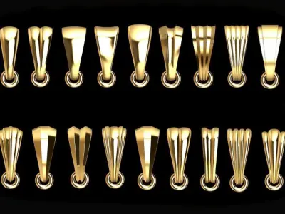 18pcs pack large pendant bail set 3D print model